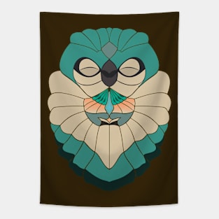 Praying Owl Jade Green and Teal Tapestry