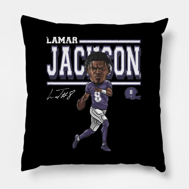 Lamar Baltimore Cartoon Pillow by ClarityMacaws