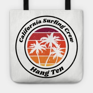 Hang 10 California Surfing Crew Hippie Beach 60s Retro Tote