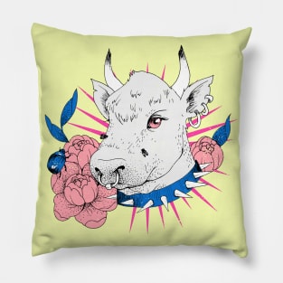 Vintage Retro Cow Pillow