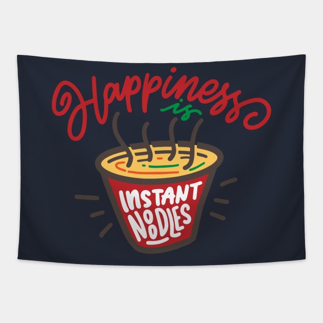 happiness is instant noodles Tapestry by Mako Design 