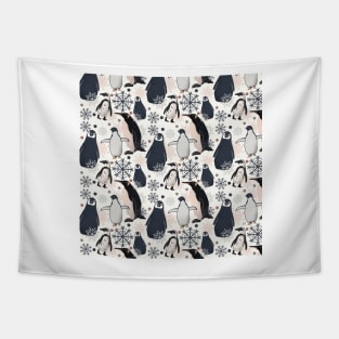 Snowy Penguins - Muted Tapestry