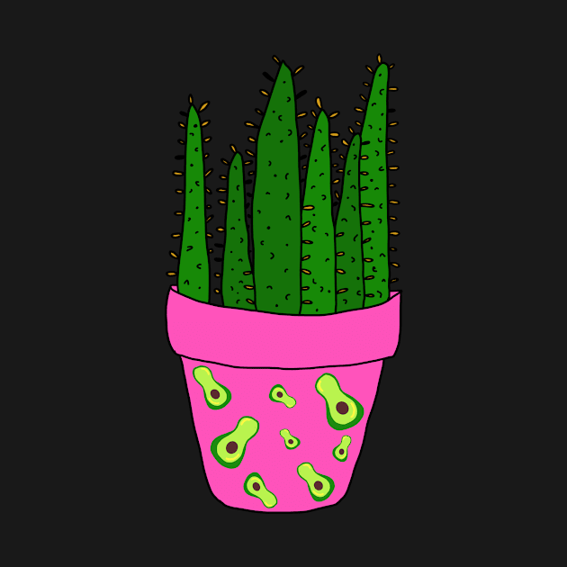 Cute Cactus Design #34: Succulents With Avocado Pot by DreamCactus