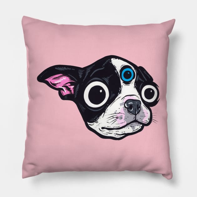 3rd Eye Boston Terrier Pillow by turddemon