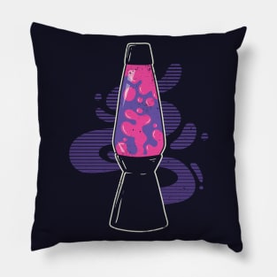 Funky Vintage Lava Lamp Illustration Pillow