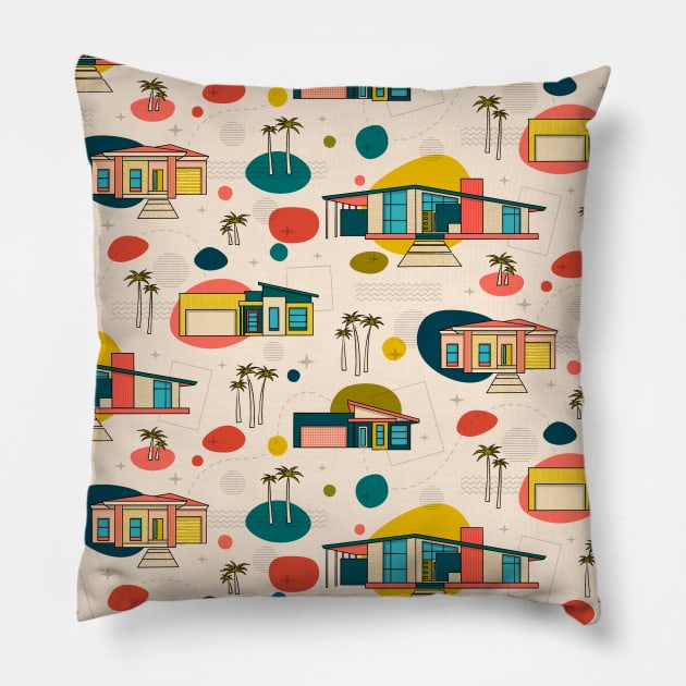 Mid Century Modern Architecture Pillow by Simplulina