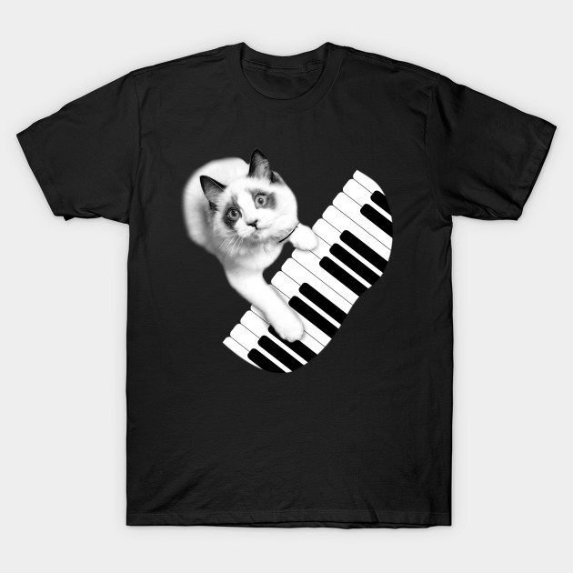 Cat Playing Piano Cats T Shirt Teepublic