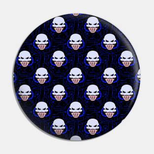 Cyber Skull Blue Pin