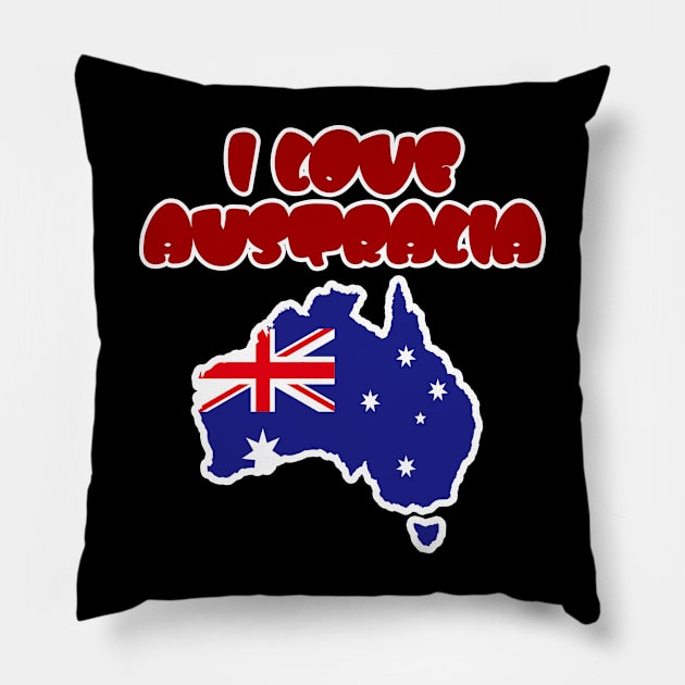Australia Day - I Love Australia Pillow by EunsooLee