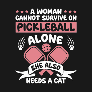 Womens Pickleball and Cats Pickleball Player T-Shirt