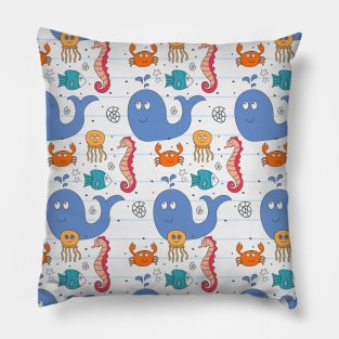 Whale kids design Pillow