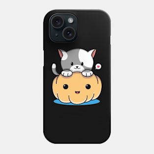 cat and pumpkin Phone Case