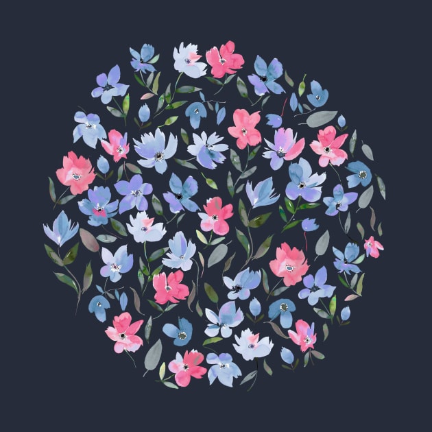 Fresh Flowers Pink Blue by ninoladesign