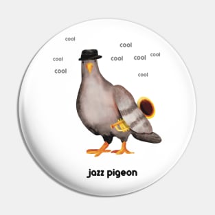 Jazz Pigeon (trans for light backgrounds) Pin