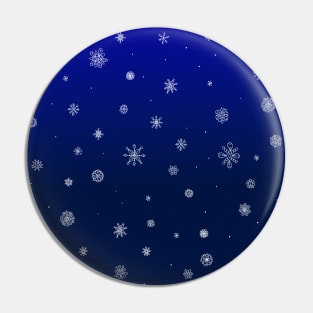 Snowflake Pattern Blue Night Sky Pin