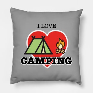 I Love Camping - Heart and Tent Pillow