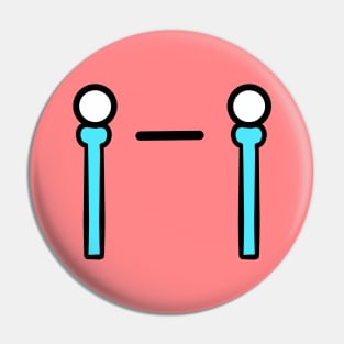 Crying kawaii face Pin