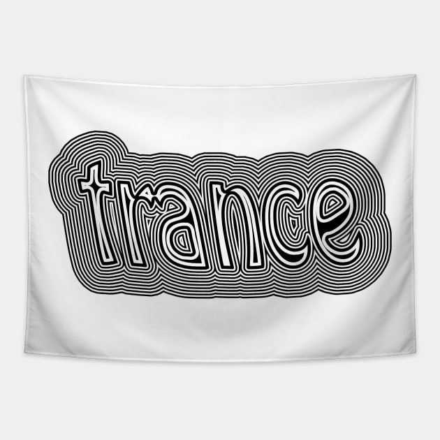 trance trippy techno text design Tapestry by MacSquiddles