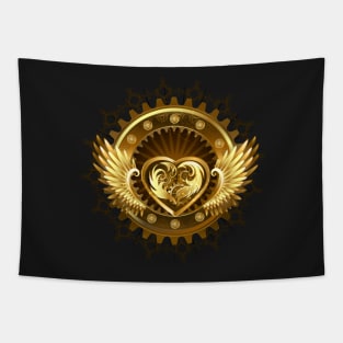 Mechanical Heart with Wings ( Steampunk ) Tapestry