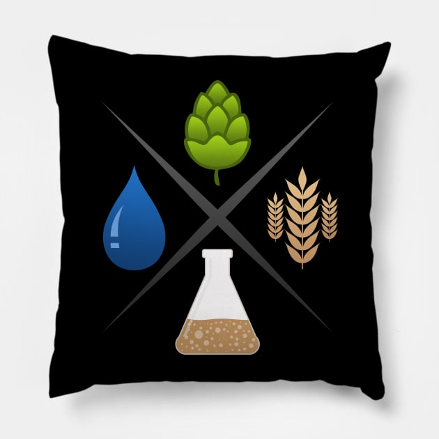 Beer basic ingredients Pillow by PCB1981