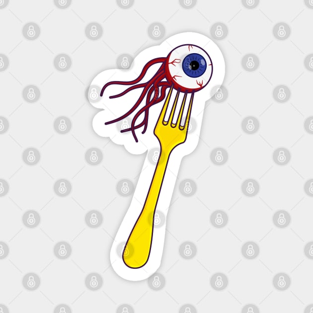 Creepy Eyeball on Fork Magnet by Hixon House