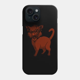devilish red zombie cat Phone Case