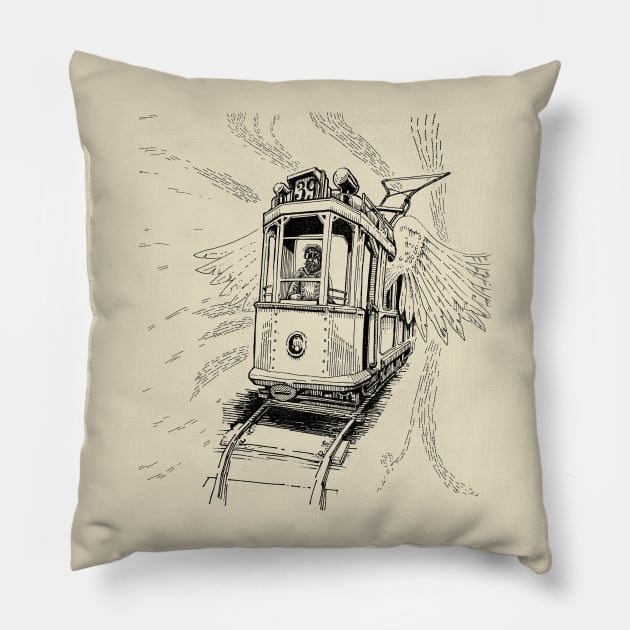 winged tram Pillow by pakowacz