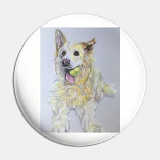 White German Shepherd Pin