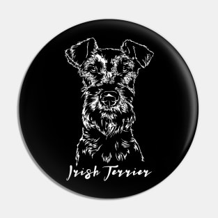 Irish Terrier dog portrait Pin