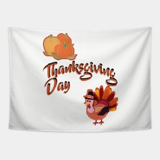 ThanksGiving Day Pumpkin Turkey Tapestry