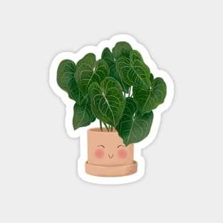 Cute Plant Illustration,  Anthurium Magnificum 4 Magnet