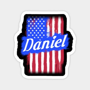 American Flag Daniel Family Gift For Men Women, Surname Last Name Magnet