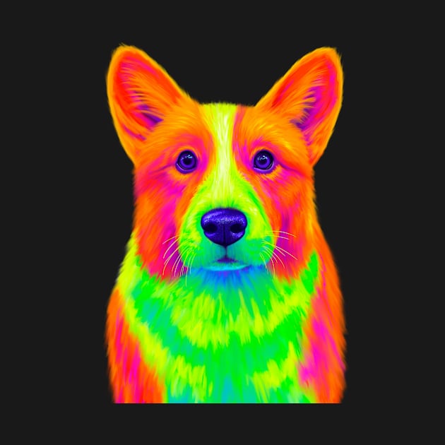 Colorful Corgi by NeonFuzz