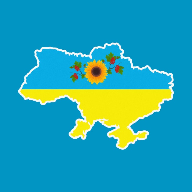 Ukraine map with flower at capital by Polikarp308