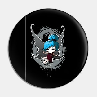 Cupcake Crossbones Blue Fairy Pin