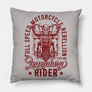 t-shirt Biker Legendary Rider Motorcycle Mens  Vintage Classic White Black Pillow