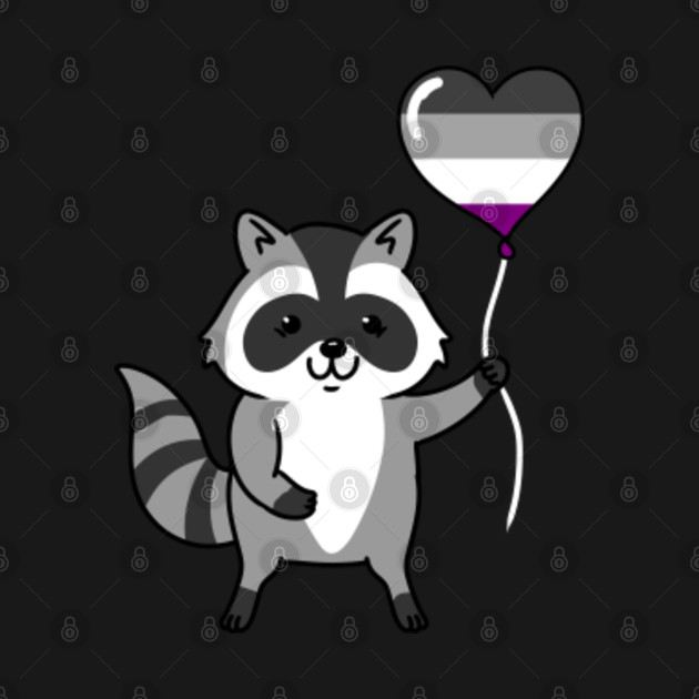 Disover Raccoon Heart Balloon Asexual Pride - Ace Pride - T-Shirt