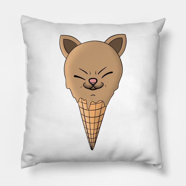 Cute Kawaii Chihuahua Ice Cream Cone Pillow by Funky Chik’n