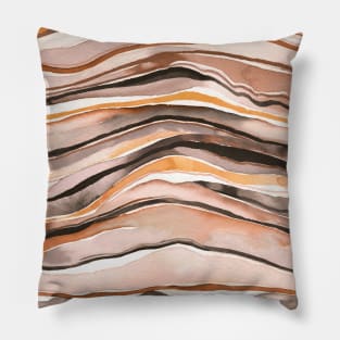 Pocket - Watercolor Mineral Layers Terracota Pillow