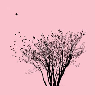 Winter graphics Tree and bird T-Shirt