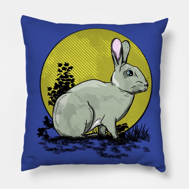 Wild rabbit Pillow by mailboxdisco