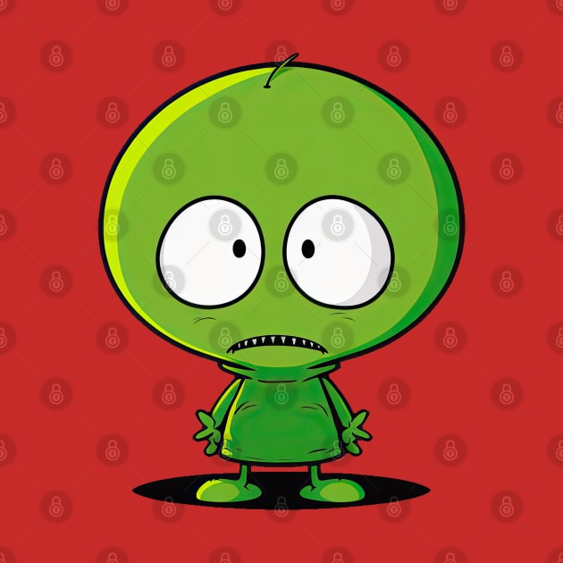 Worried Alien - Little green man by LuneFolk