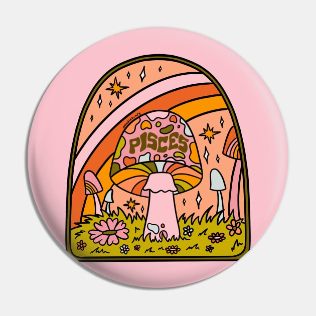 Pisces Mushroom Pin by Doodle by Meg