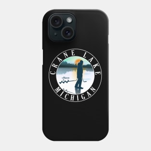 Crane Lake Ice Fishing Michigan Sunset Phone Case