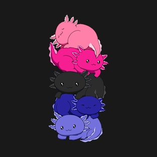 Omnisexual Flag Axolotl Pile Kawaii Omnisexual Pride LGBTQ Gift T-Shirt