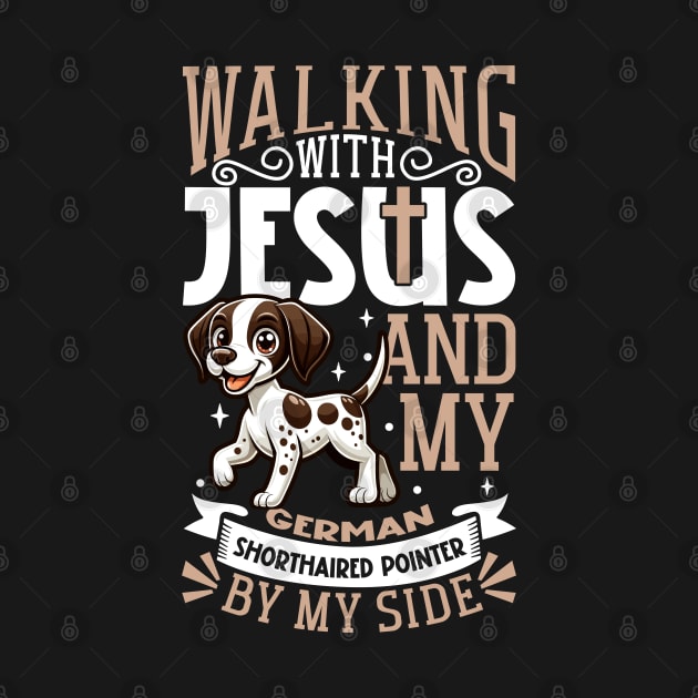 Jesus and dog - German Shorthaired Pointer by Modern Medieval Design