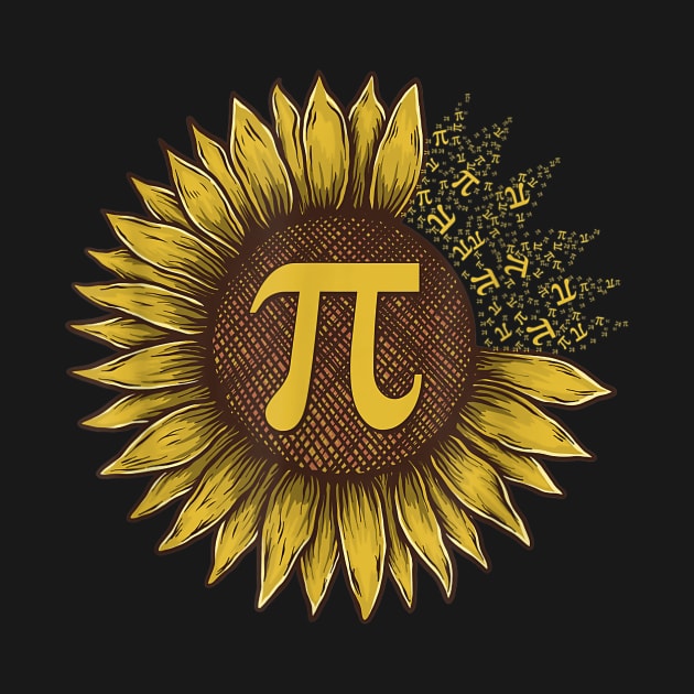 Pi Day Design - Sunflower 3,14 Pi Number Symbol Math Science Gift idea by johnii1422