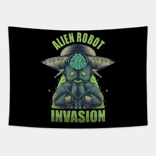 alien robot invasion Tapestry