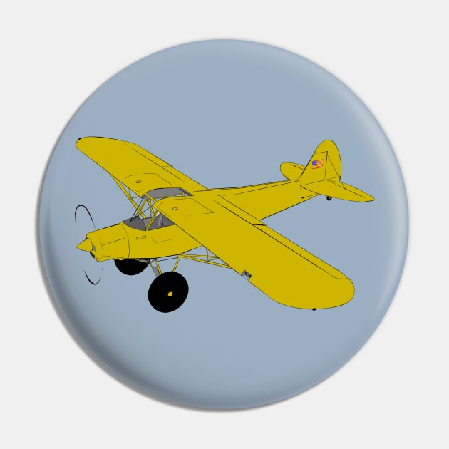 Piper J-3 Cub - Taildragger General Aviation Airplane Pin by Vidision Avgeek