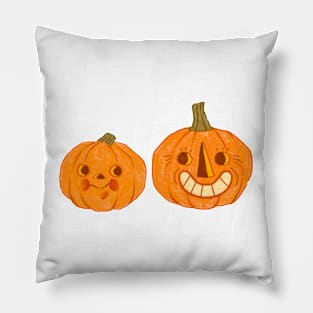 Mischievous Pumpkin Guy and Gal Pillow